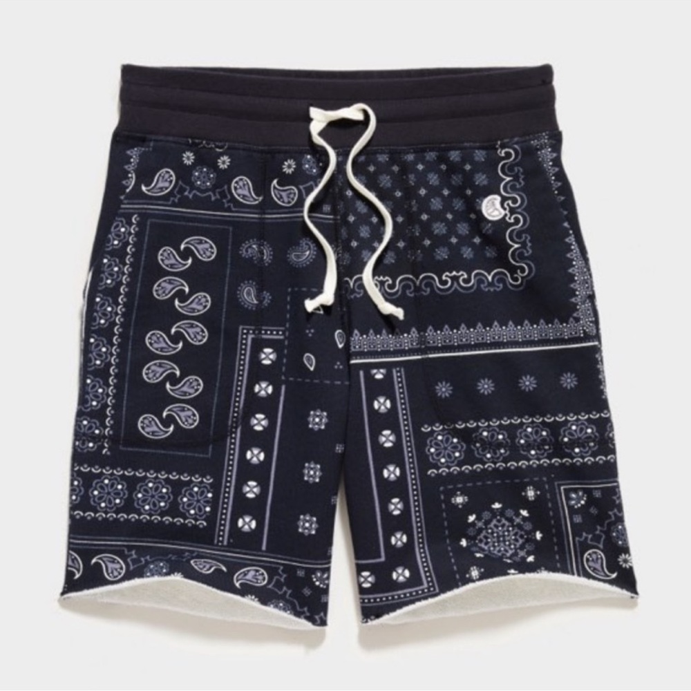 Todd Snyder X Champion Bandana Print Warm up Shorts
 size large